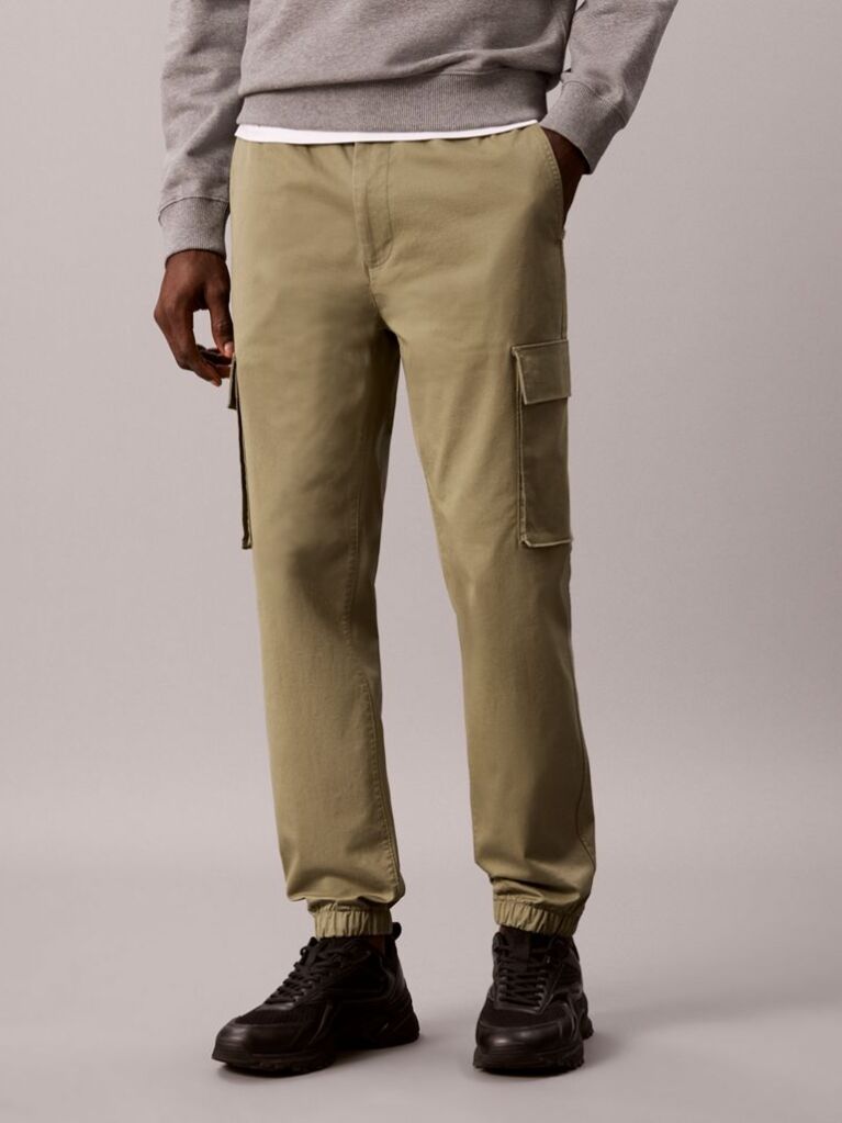 Πράσινο Cargo Παντελόνι Σε Skinny Γραμμή Από Twill  Άνδρας