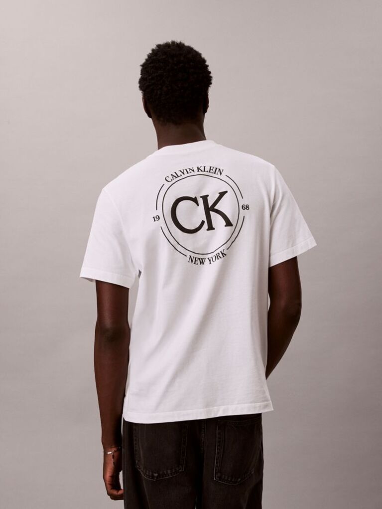 Λευκό  T-shirt Με Κεντητό Λογότυπο  Άνδρας