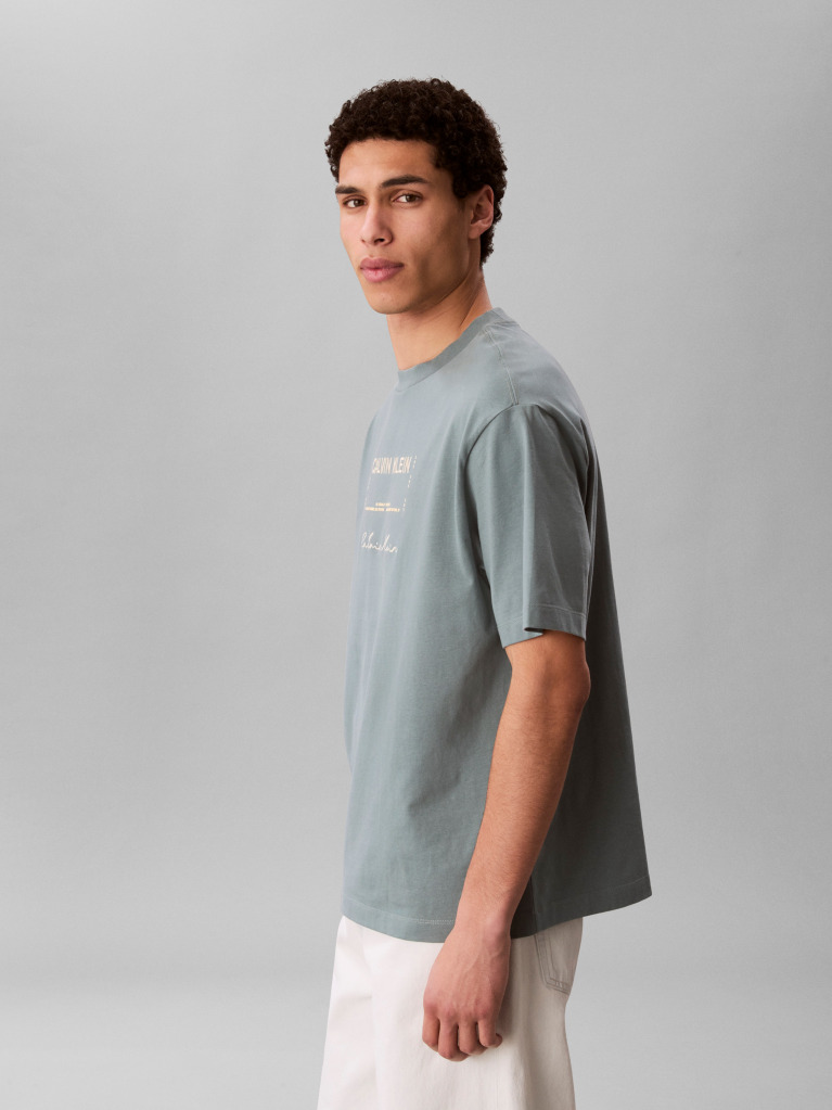 Γκρι T-Shirt Με Γραφικό Λογότυπο  Άνδρας