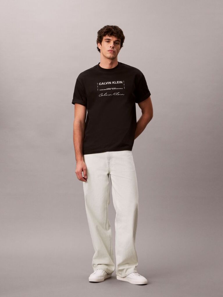 Μαύρο T-Shirt Με Γραφικό Λογότυπο  Άνδρας