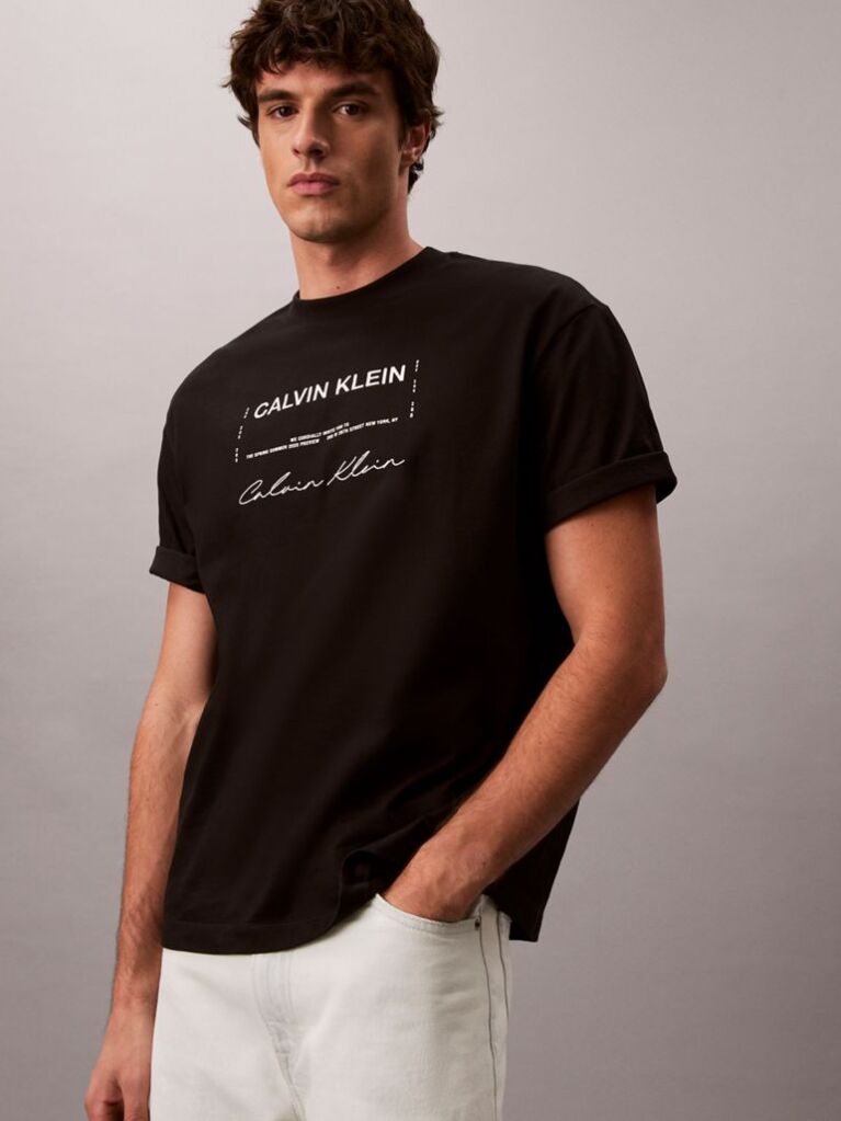 Μαύρο T-Shirt Με Γραφικό Λογότυπο  Άνδρας