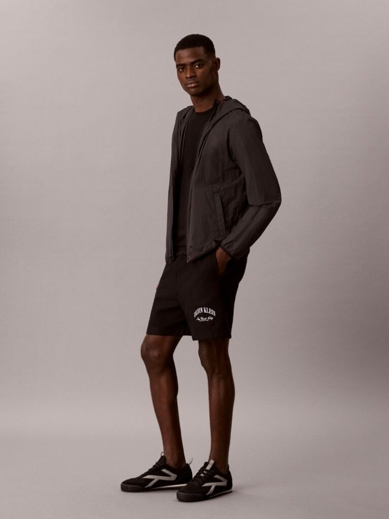 Μαύρο Βερμούδα Jogger Από Premium Terry  Άνδρας