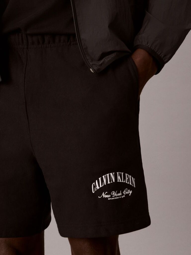 Μαύρο Βερμούδα Jogger Από Premium Terry  Άνδρας