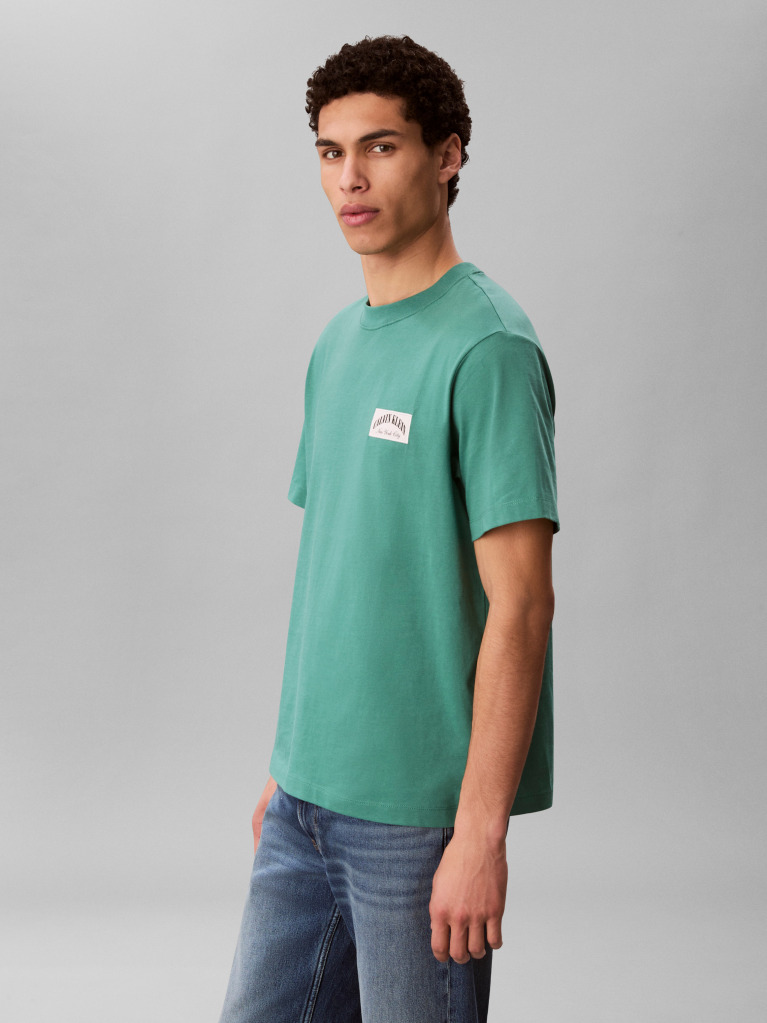 Πράσινο T-shirt Με Varsity Λογότυπο Σε Ετικέτα   Άνδρας