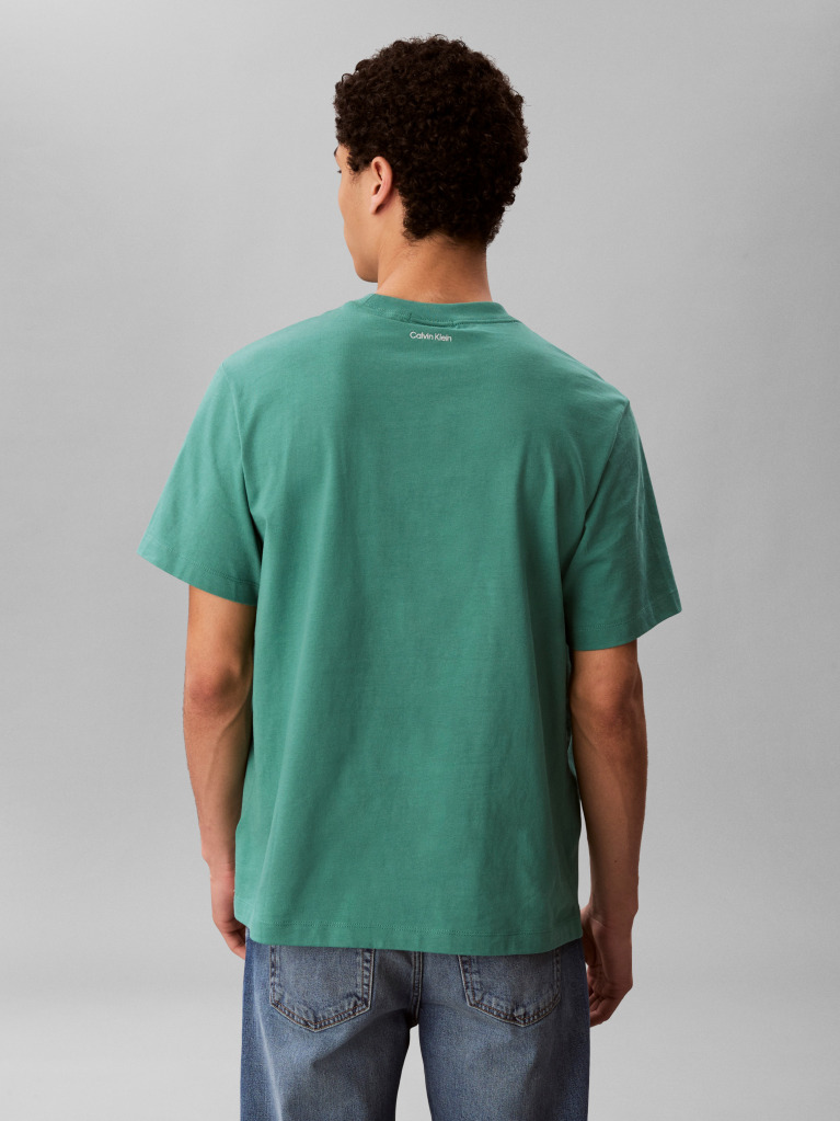 Πράσινο T-shirt Με Varsity Λογότυπο Σε Ετικέτα   Άνδρας