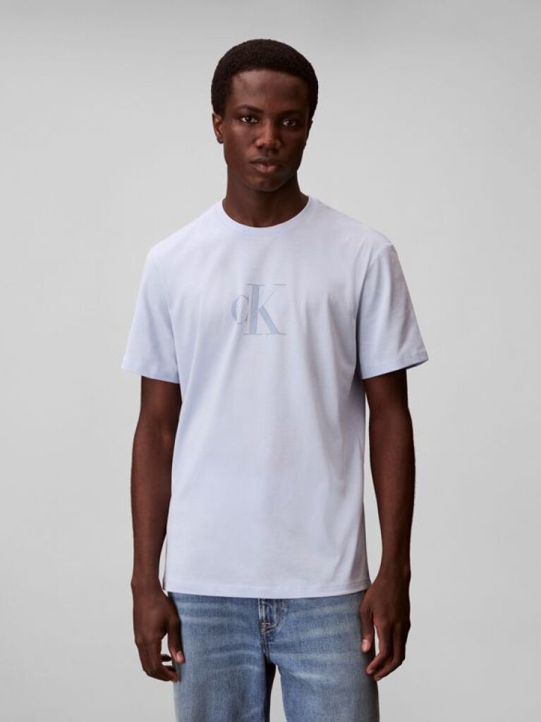 Μπλε Κοντομάνικο T-shirt Με Distressed Monogram Graphic  Άνδρας
