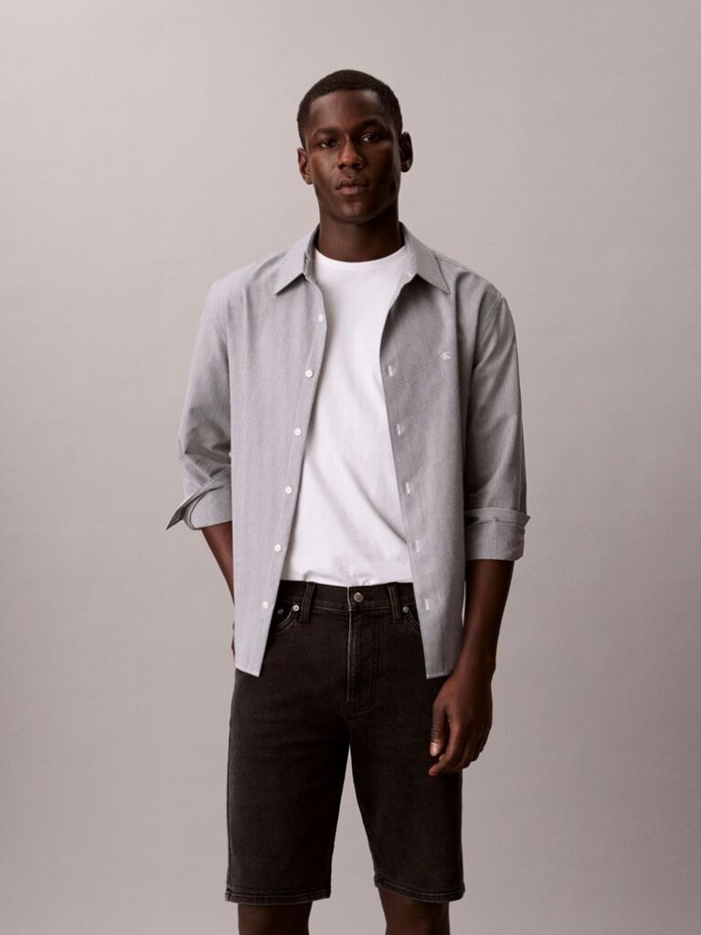 Μαύρο Denim Βερμούδα Με Slim Γραμμή  Άνδρας