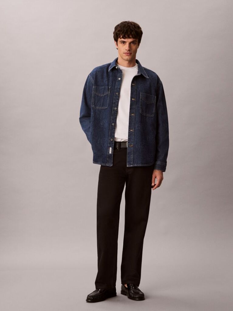 Denim 90s Logo Denim Overshirt  Men