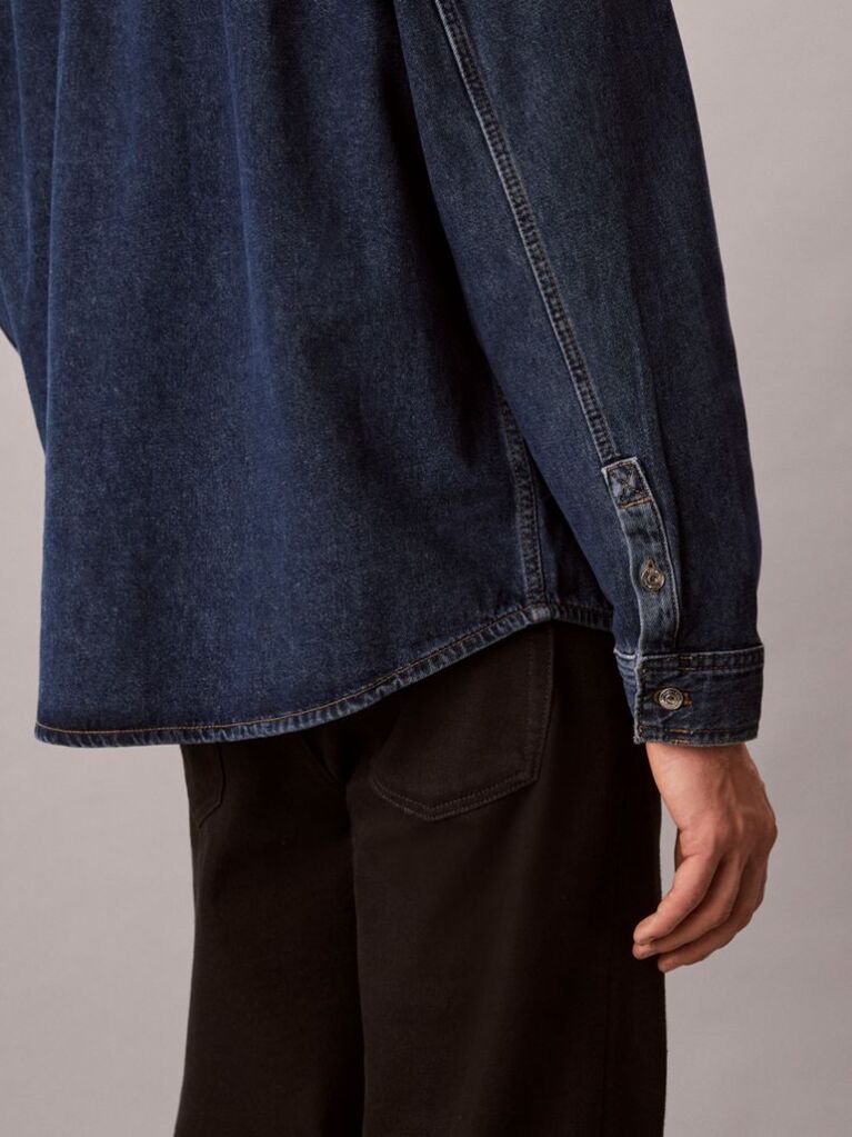 Denim 90s Logo Denim Overshirt  Men