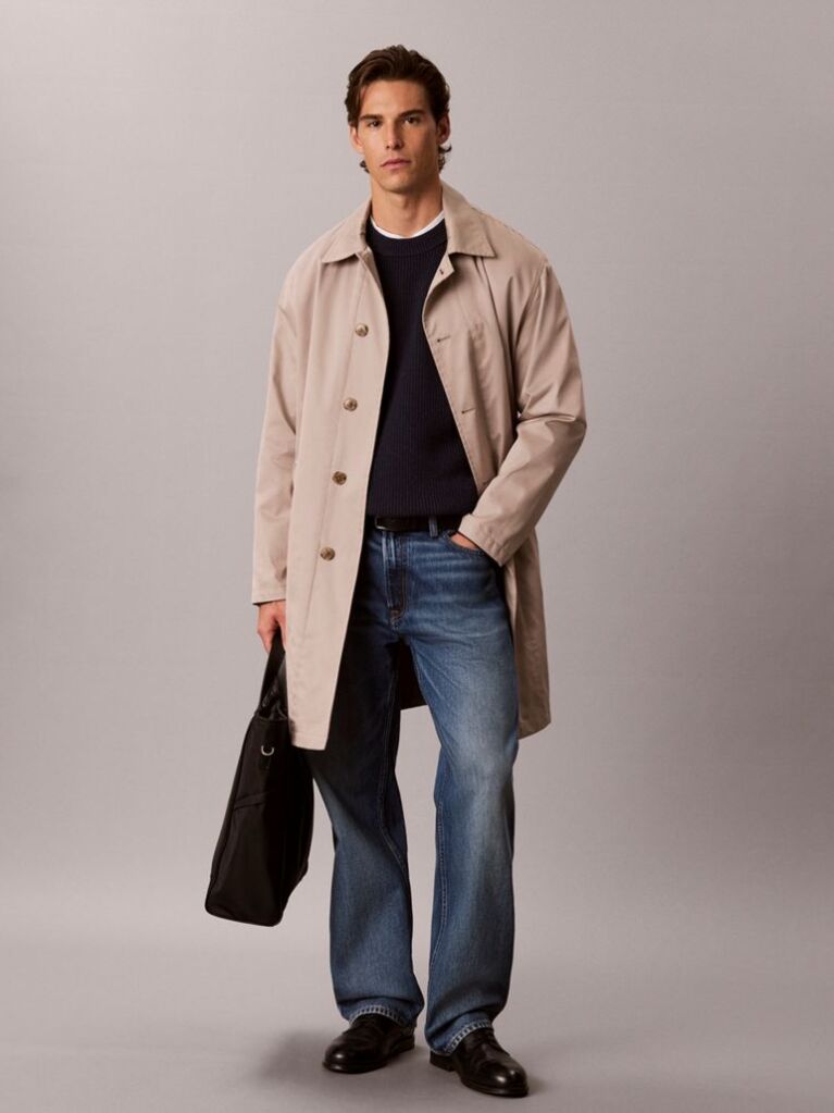 Blue Wool Blend Ribbed Jumper  Men