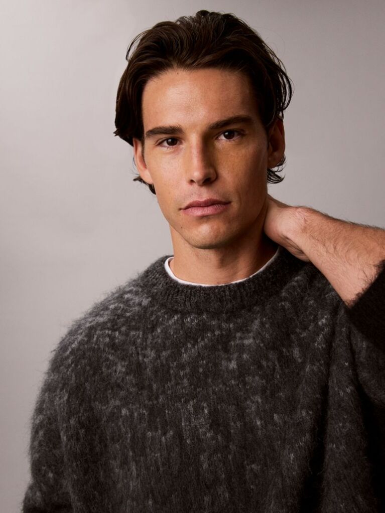 Pink Merino Wool Blend Ombre Jumper  Men