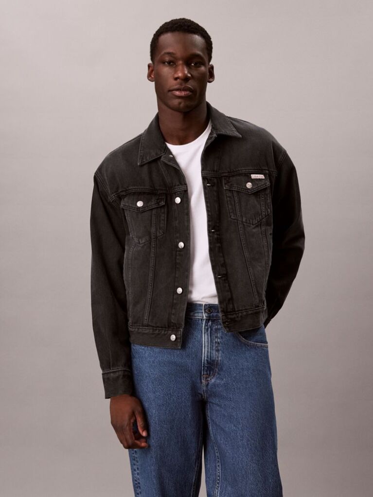 Μαύρο Denim Μπουφάν Trucker 90s  Άνδρας