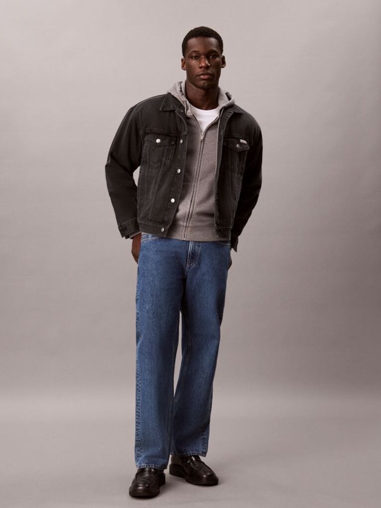 Μαύρο Denim Μπουφάν Trucker 90s  Άνδρας