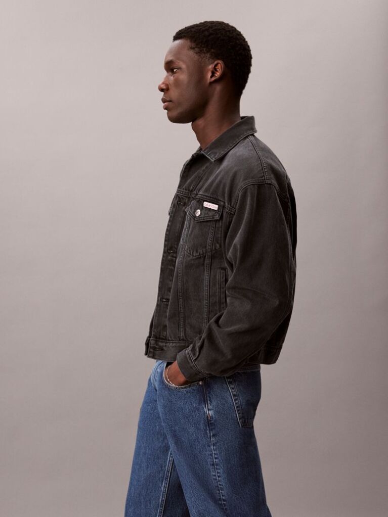Μαύρο Denim Μπουφάν Trucker 90s  Άνδρας