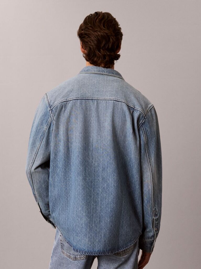 Denim 90s Relaxed Logo Denim Overshirt  Men