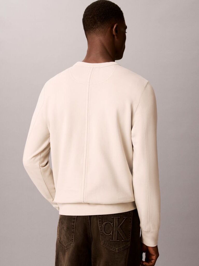 Beige Monologo Badge Terry Sweatshirt  Men