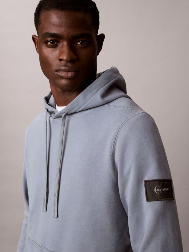 Γκρι Βαμβακερό Hoodie Με Κουκούλα Και Λογότυπο  Άνδρας