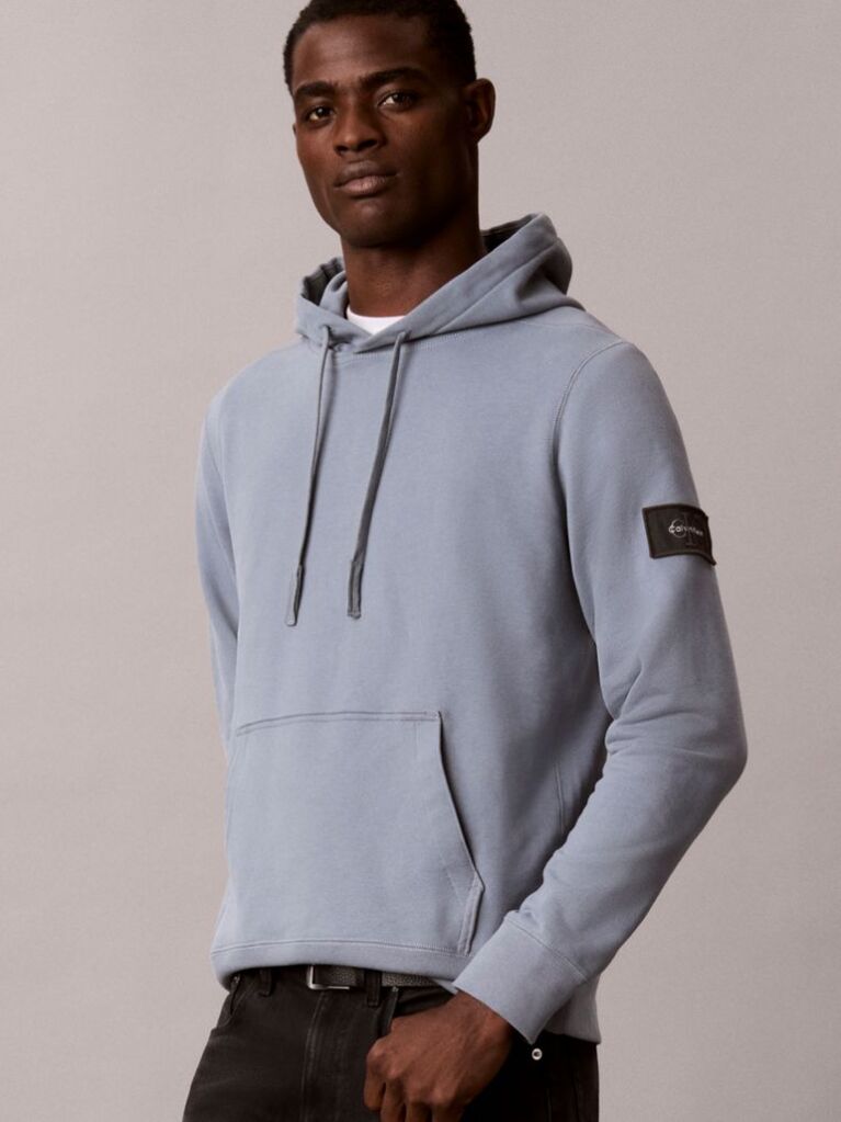 Γκρι Βαμβακερό Hoodie Με Κουκούλα Και Λογότυπο  Άνδρας