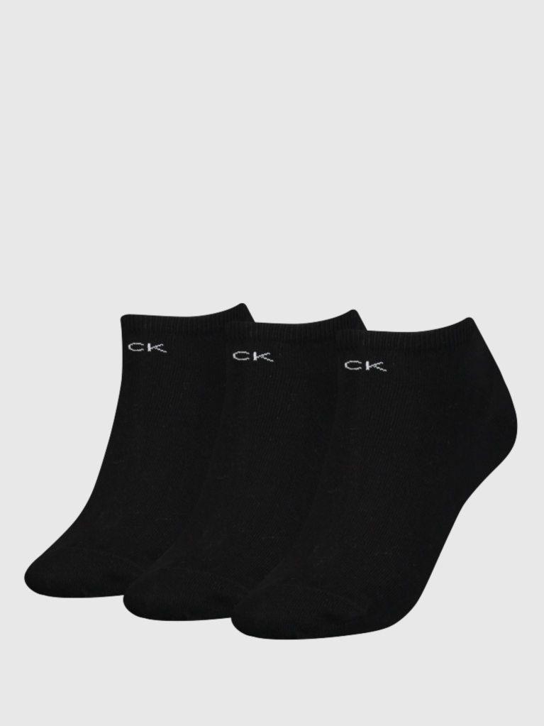 Black Calvin Klein Logo Women's Sneaker Socks 3 pack  Women