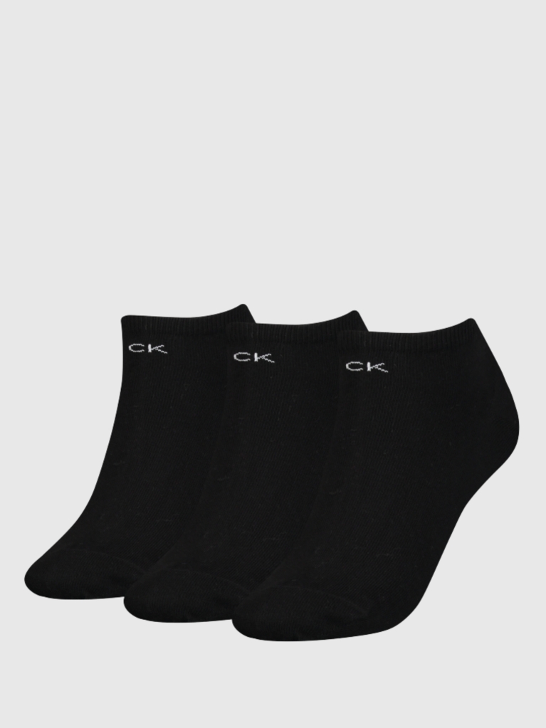 Black Calvin Klein Logo Women's Sneaker Socks 3 pack  Women