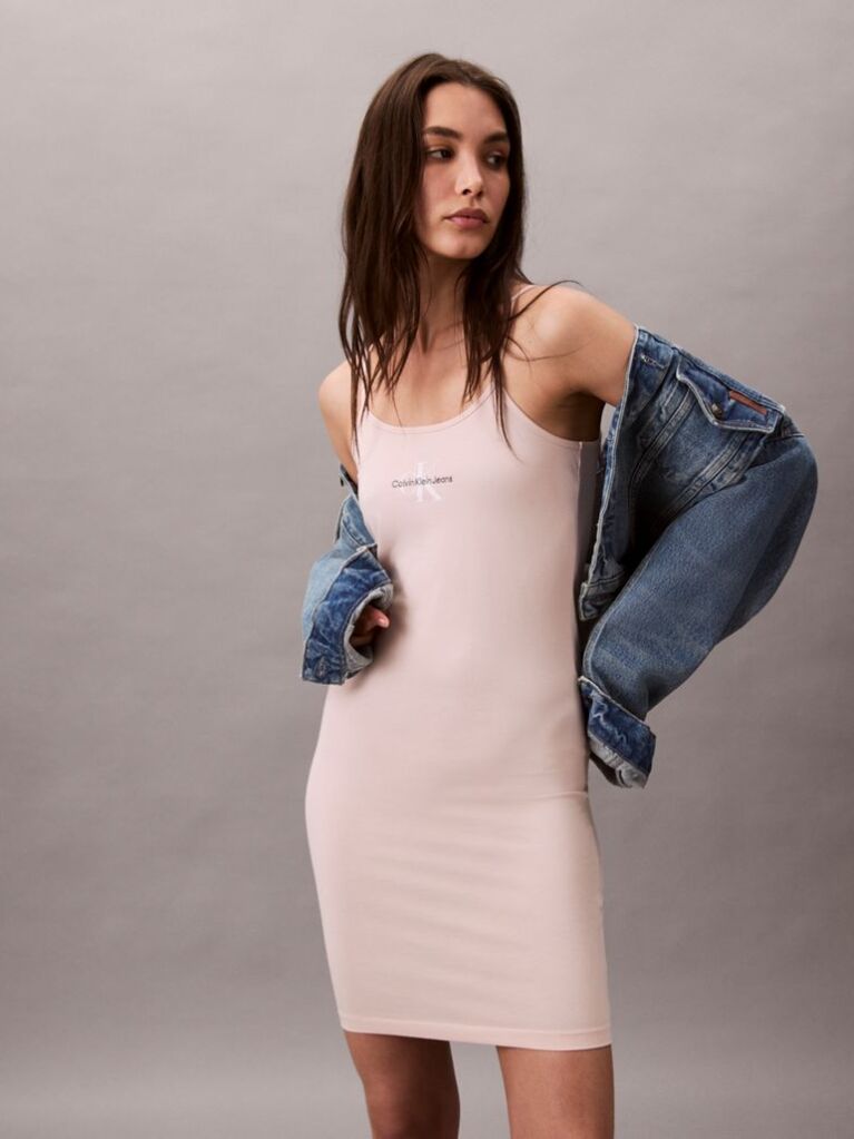 Pink Slim Monogram Cami Dress  Women