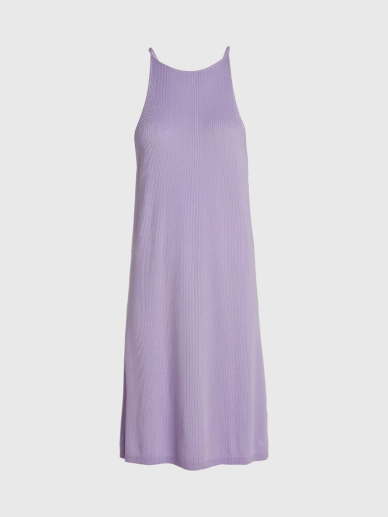 Purple Soft Ribbed Lyocell Tank Dress  Women
