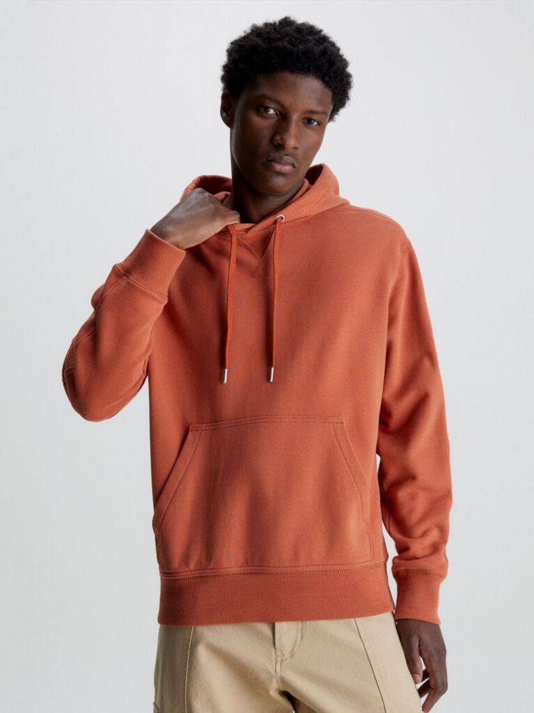 Πορτοκαλί Βαμβακερό Hoodie Με Λογότυπο  Άνδρας