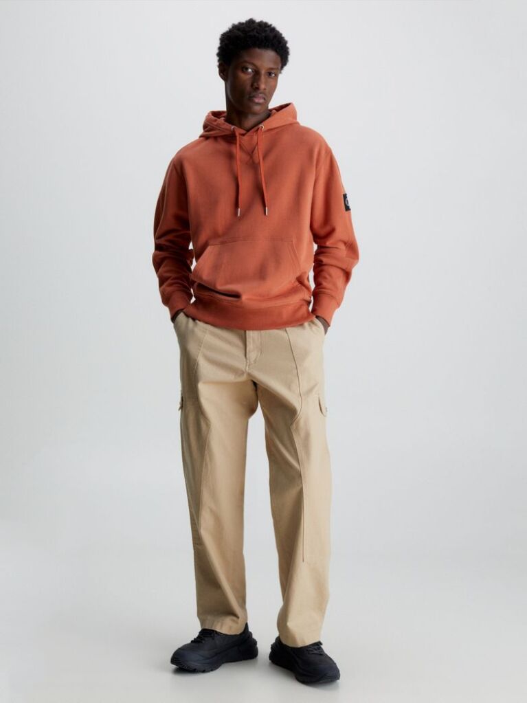Πορτοκαλί Βαμβακερό Hoodie Με Λογότυπο  Άνδρας
