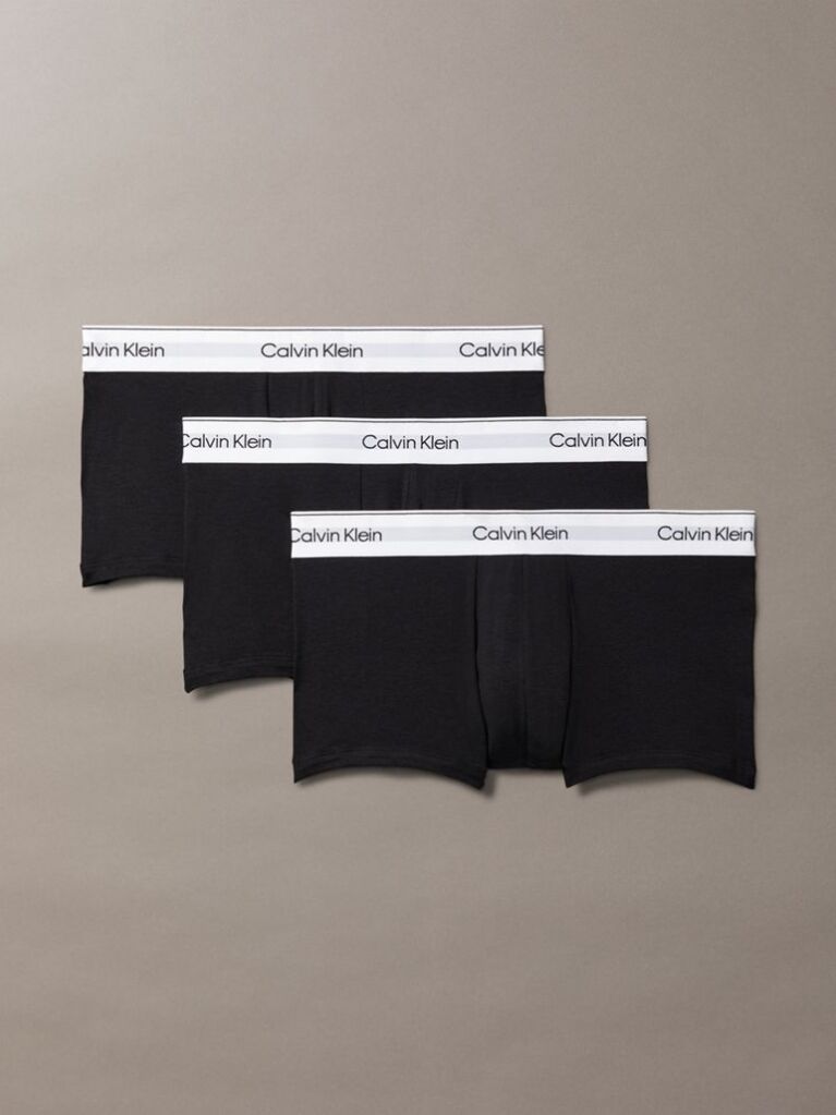 Μαύρο Σετ 3 Χαμηλόμεσα Μπόξερ - Icon Cotton Stretch  Άνδρας