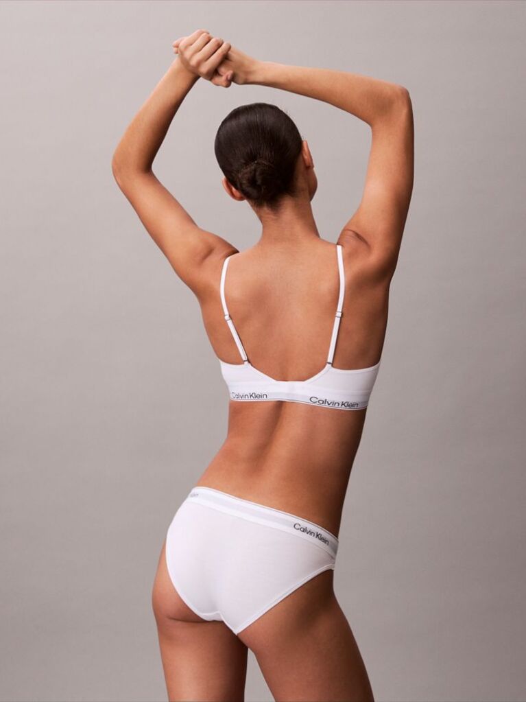 White Longline Balconette Bra - Icon Cotton Modal  Women
