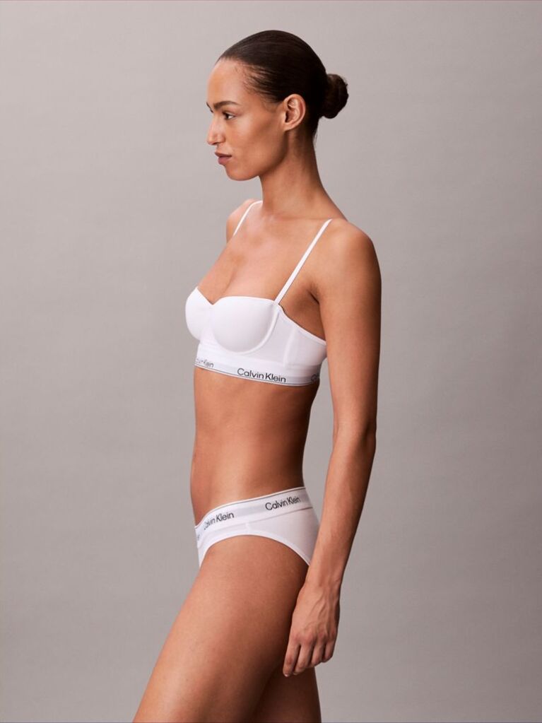 White Longline Balconette Bra - Icon Cotton Modal  Women