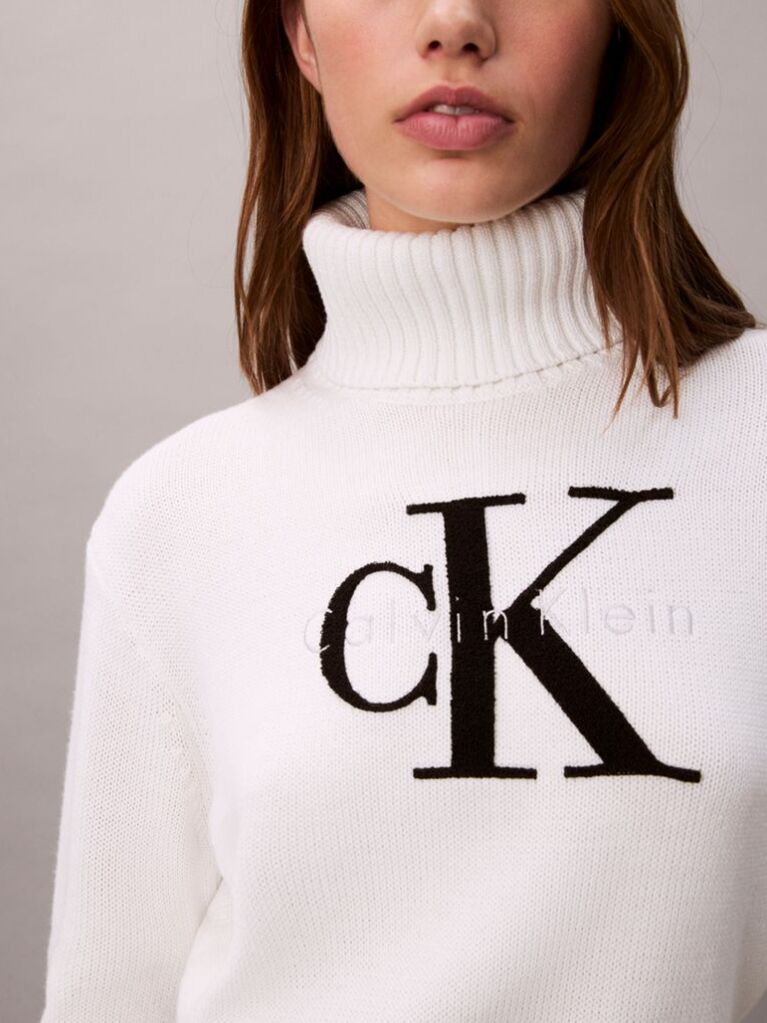 White Soft Chenille Roll Neck Jumper  Women