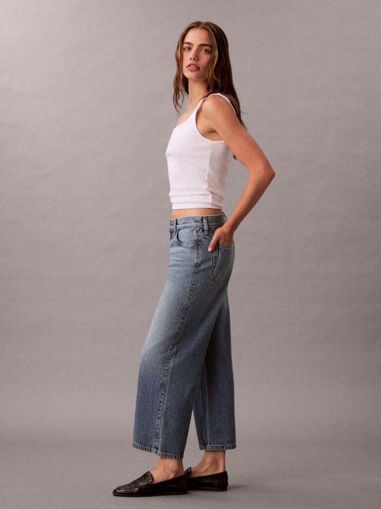 Denim Ψηλόμεση Τζιν Ζιπ Κιλότ  Γυναίκα