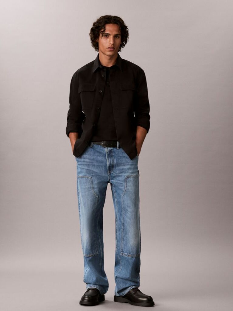 Black Logo Embroidery Silky Interlock Knit T-Shirt  Men