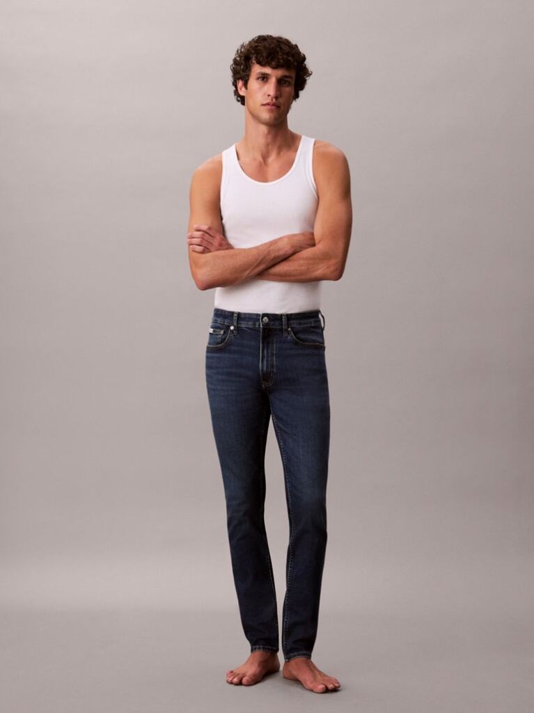 Denim Whiskered Skinny Jeans  Men