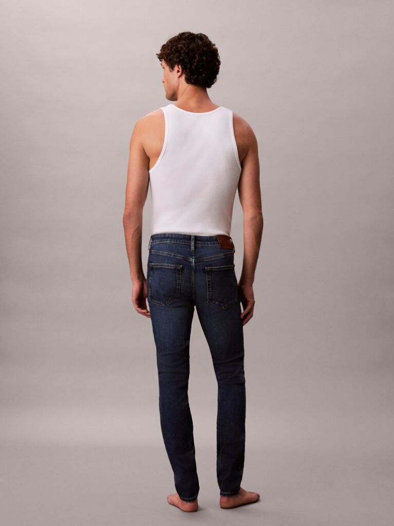Denim Whiskered Skinny Jeans  Men