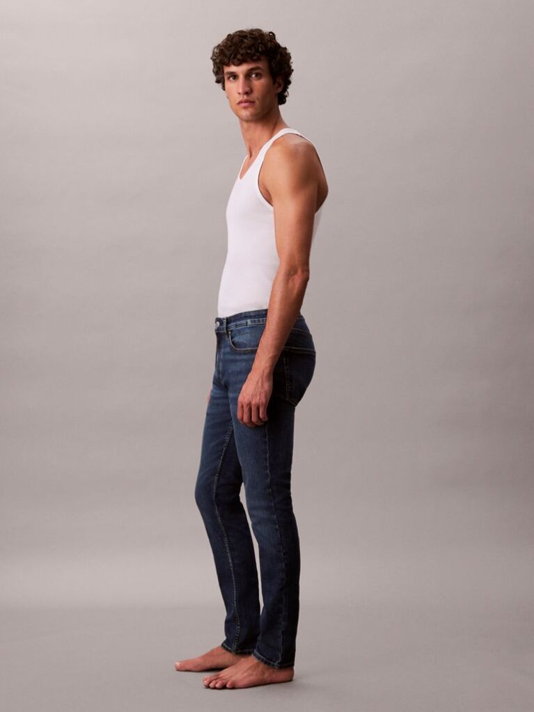 Denim Whiskered Skinny Jeans  Men