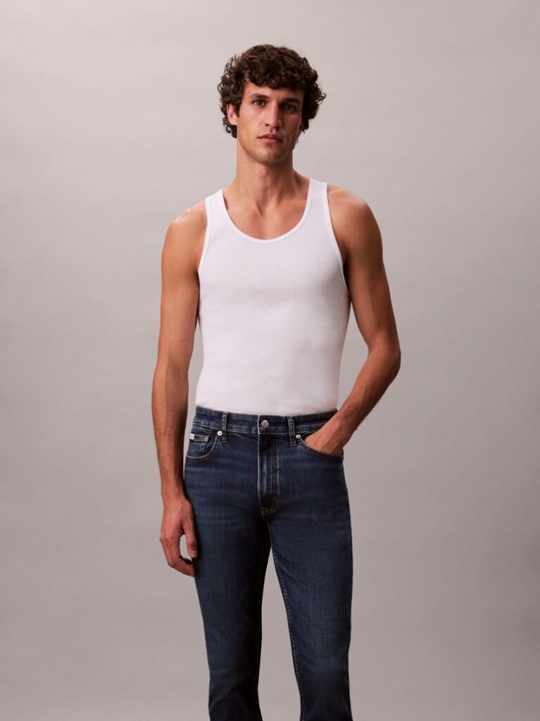 Denim Whiskered Skinny Jeans  Men