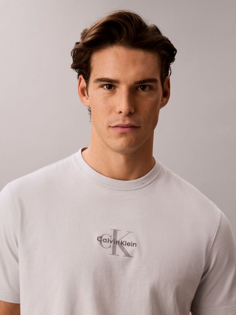 Γκρι T-shirt Με Μονόγραμμα  Άνδρας