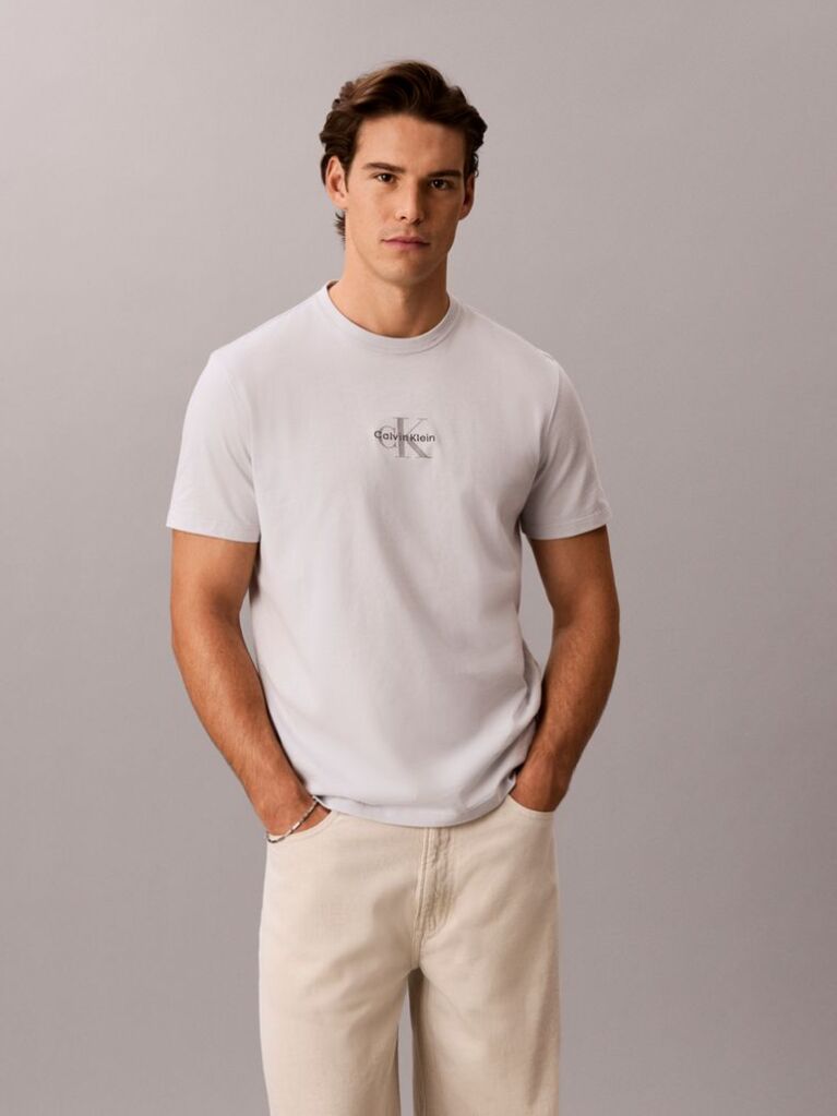 Γκρι T-shirt Με Μονόγραμμα  Άνδρας