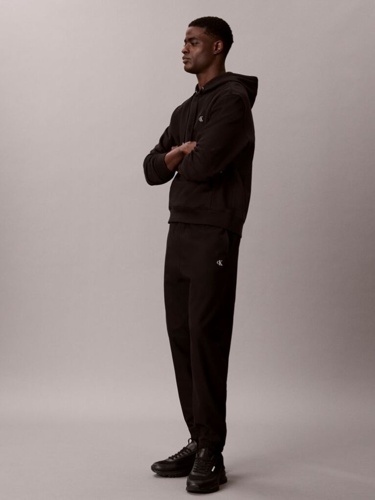 Black Cotton Terry Monogram Joggers  Men