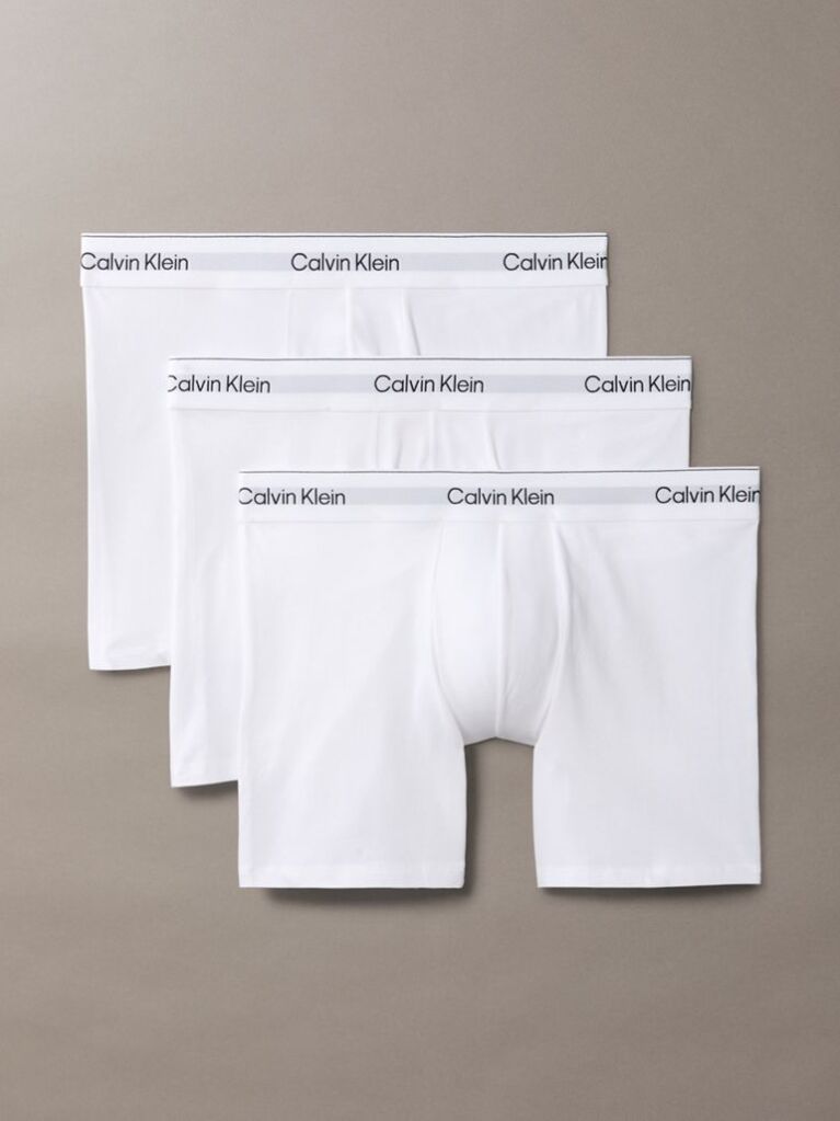 Λευκό Σετ 3 Μπόξερ - Icon Cotton Stretch  Άνδρας