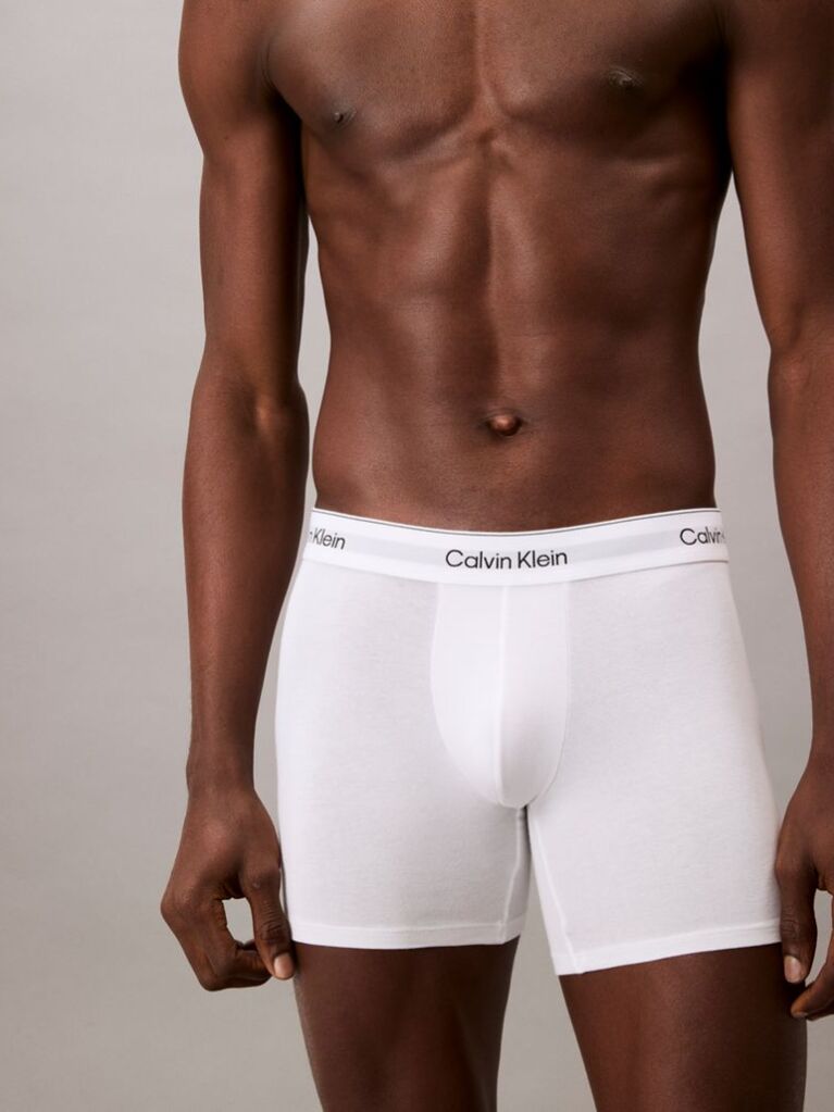 Λευκό Σετ 3 Μπόξερ - Icon Cotton Stretch  Άνδρας