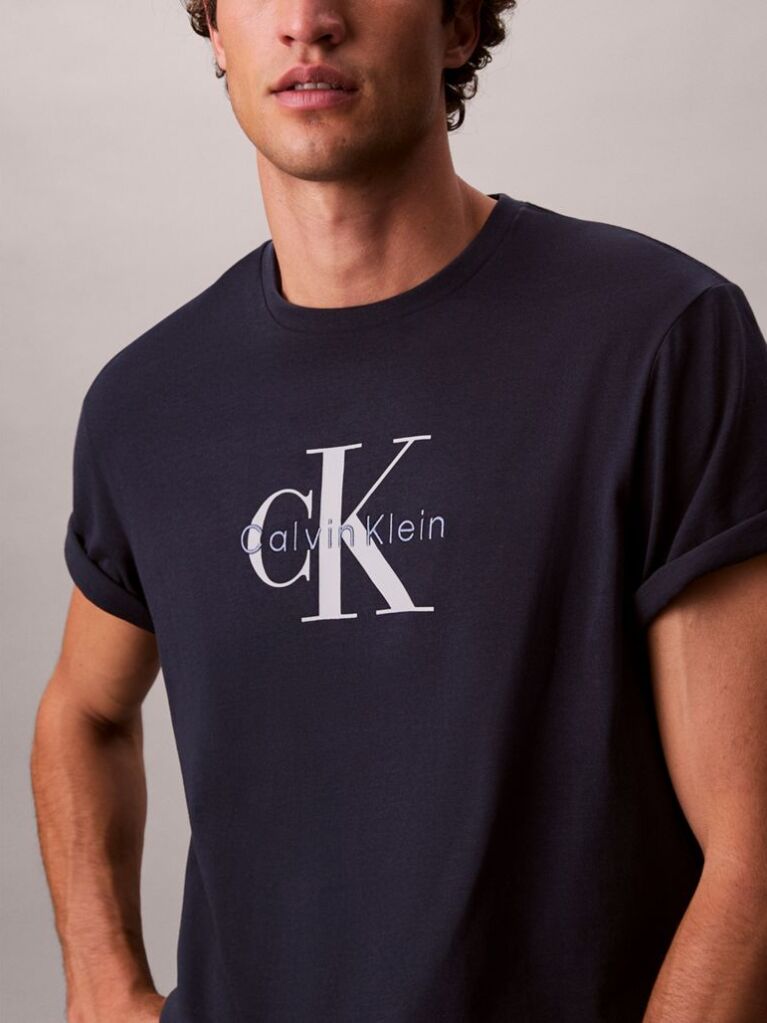 Μπλε T-Shirt Με Λογότυπο  Άνδρας