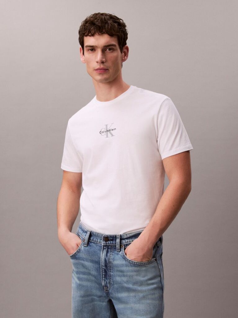 Λευκό T-shirt Με Μονόγραμμα  Άνδρας