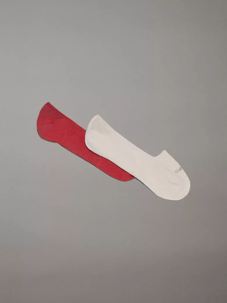 Red Calvin Klein Mid-Cut Men's Footie 2 pack  Men