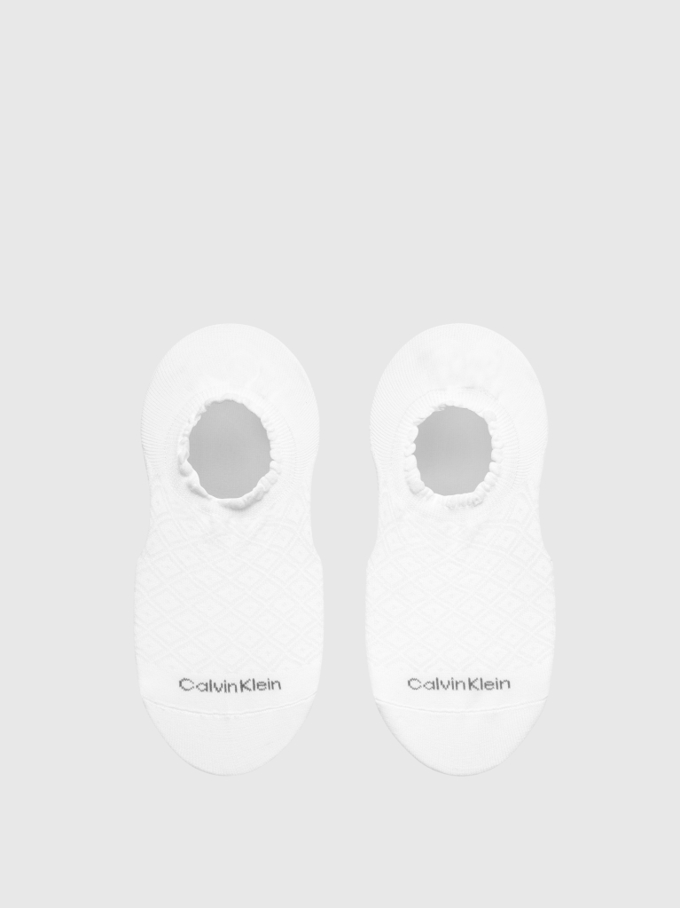 White Calvin Klein High-Cut Women's Diamond Footie 2 pack  Women