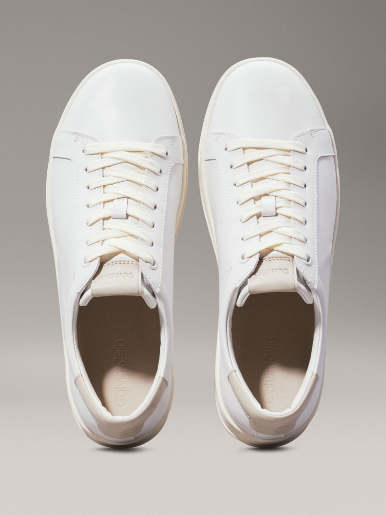 White Leather Trainers  Men