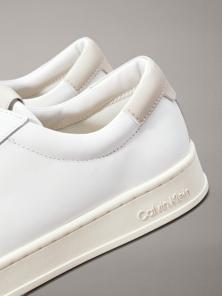 White Leather Trainers  Men