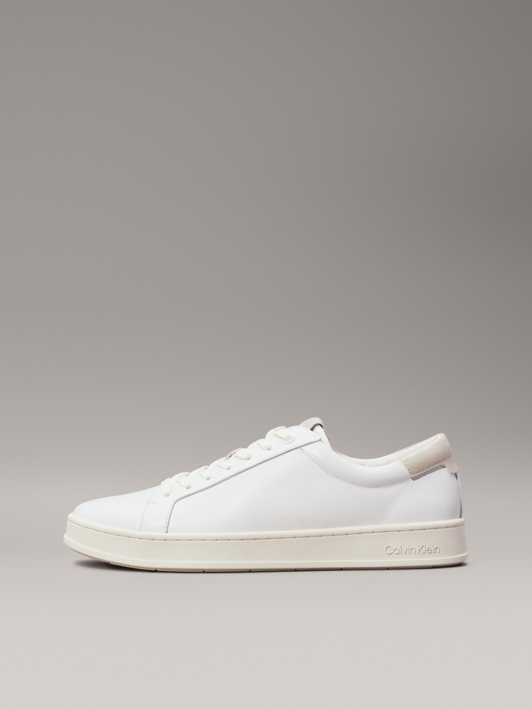 White Leather Trainers  Men